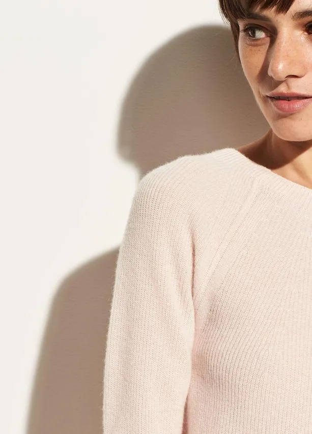 Vince - Directional Rib Cashmere Pullover in Rosewater