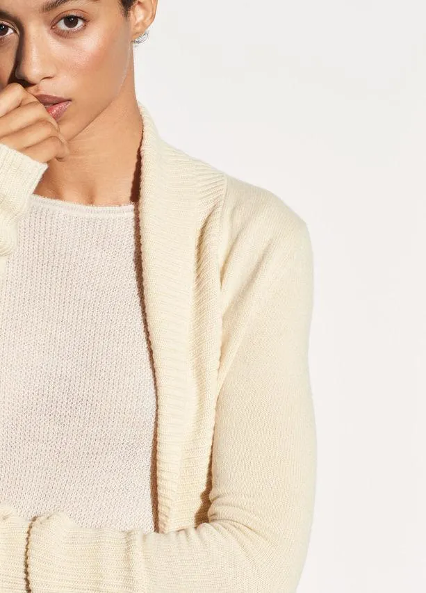 Vince - Wide Collar Cashmere Cardigan in Buttercream