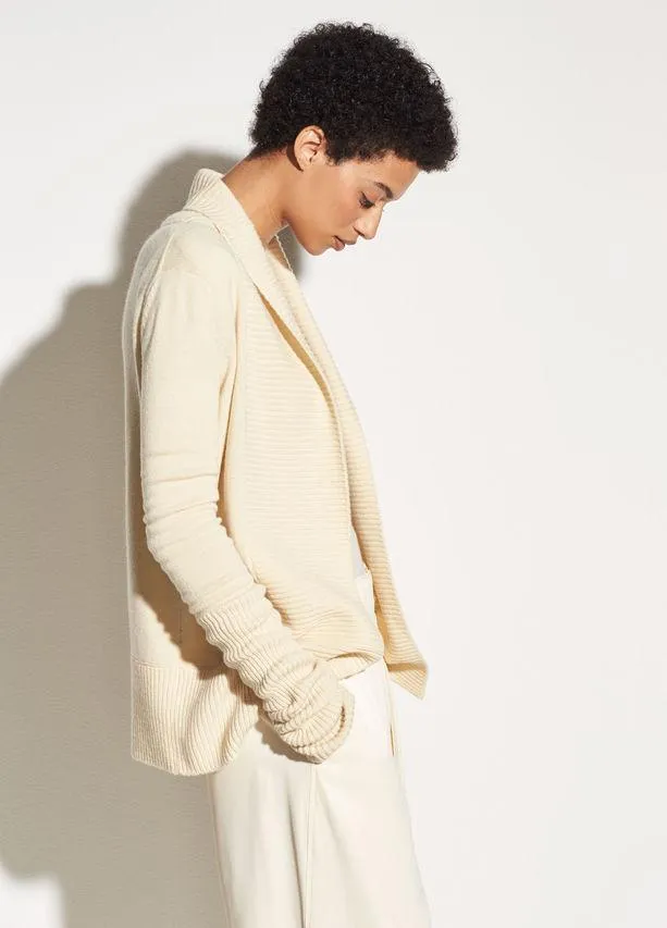 Vince - Wide Collar Cashmere Cardigan in Buttercream