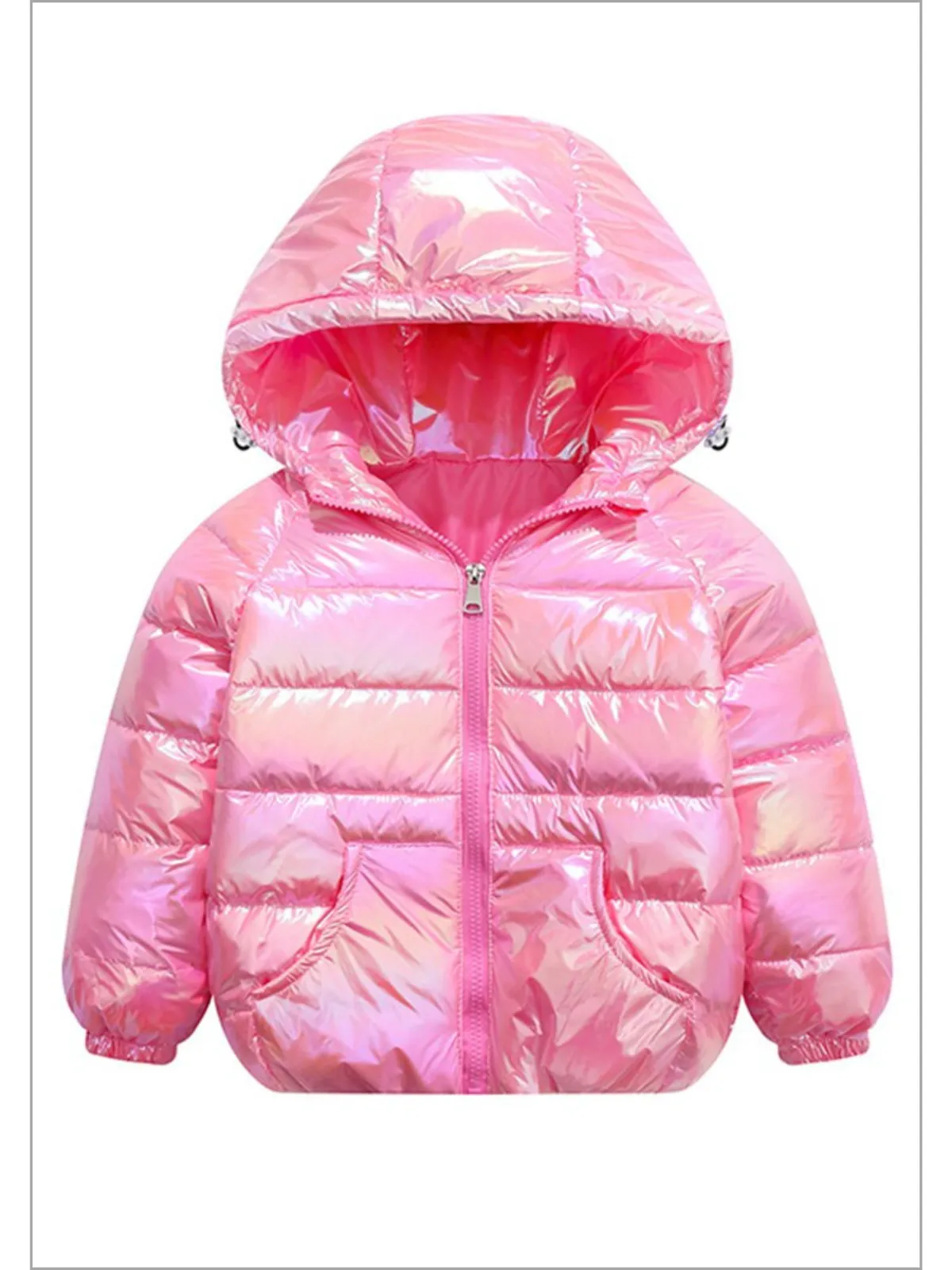 Winter's Sparkle Iridescent Puffer Jacket