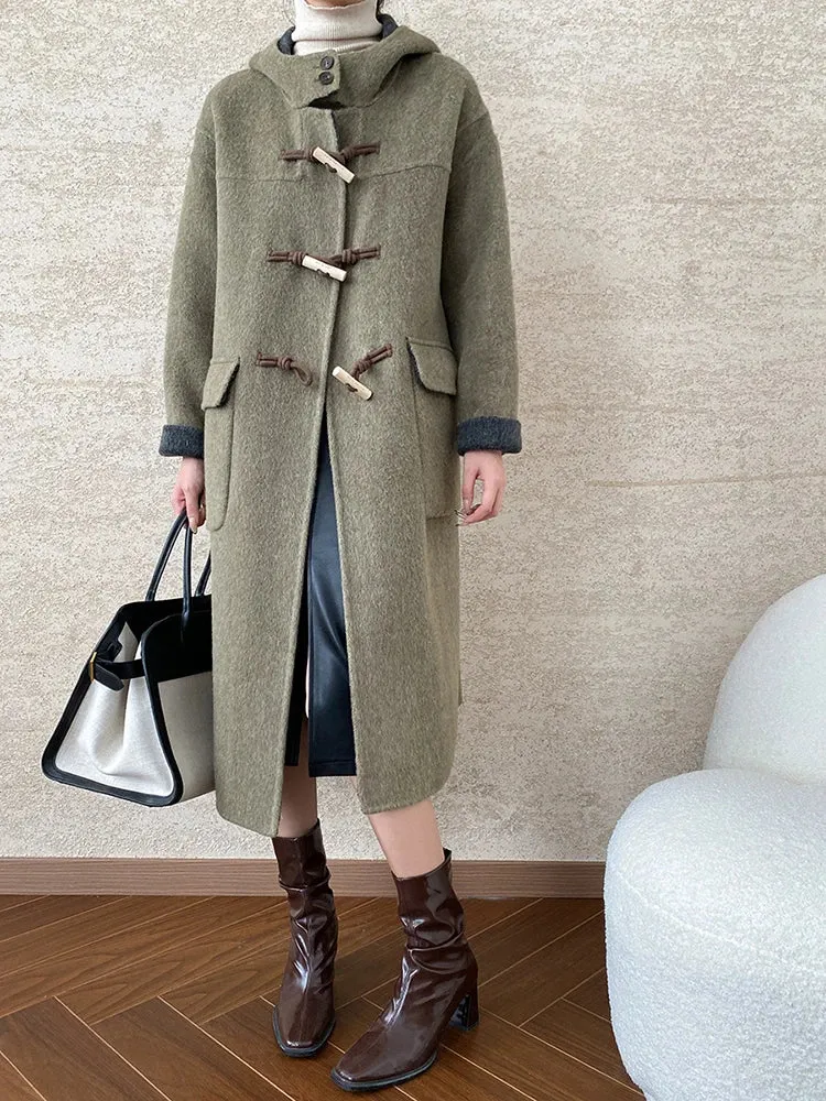 Women's Classic Wool Blend Duffle Coat