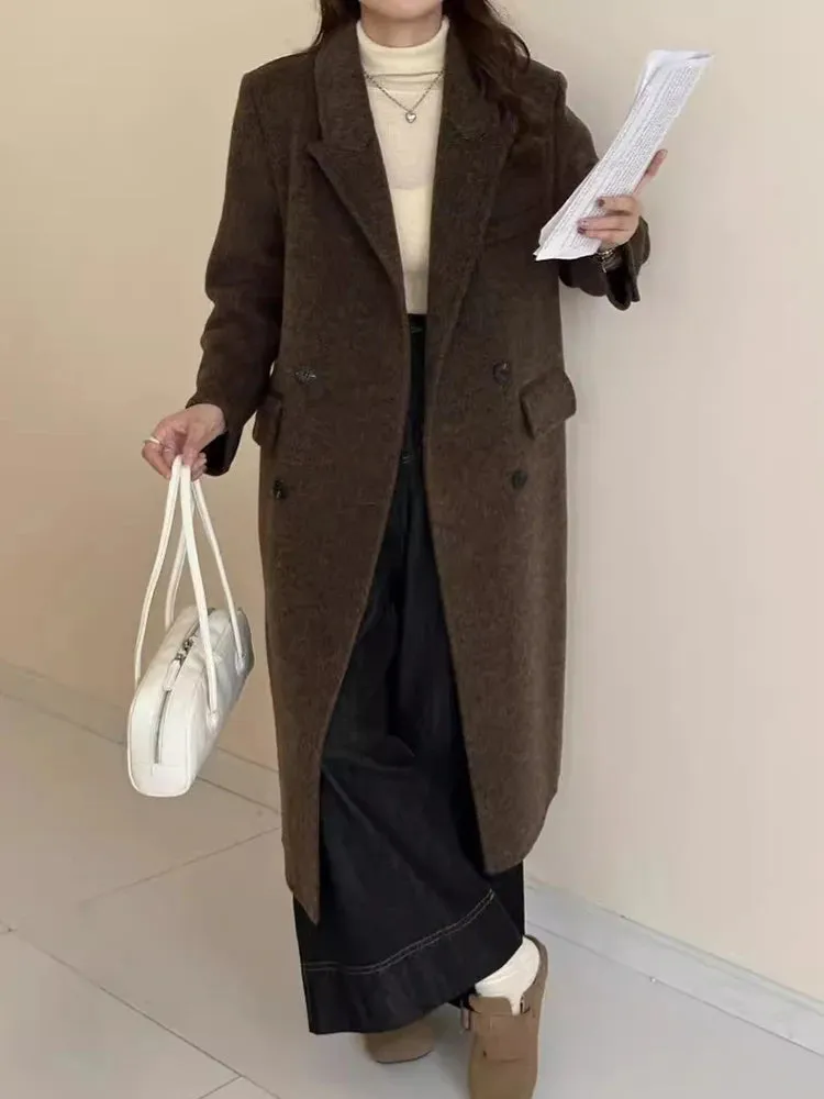 Women's Long Wool-Blend Walker Coat