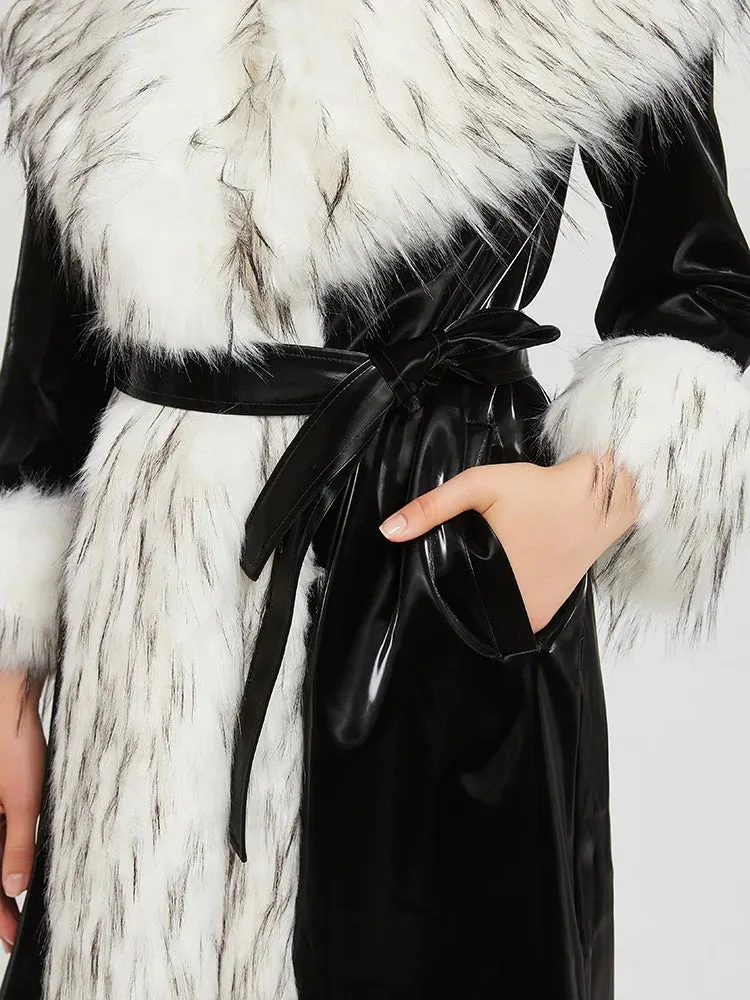 Women's Luxe Extra Long Faux Fur Coat