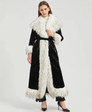 Women's Luxe Extra Long Faux Fur Coat