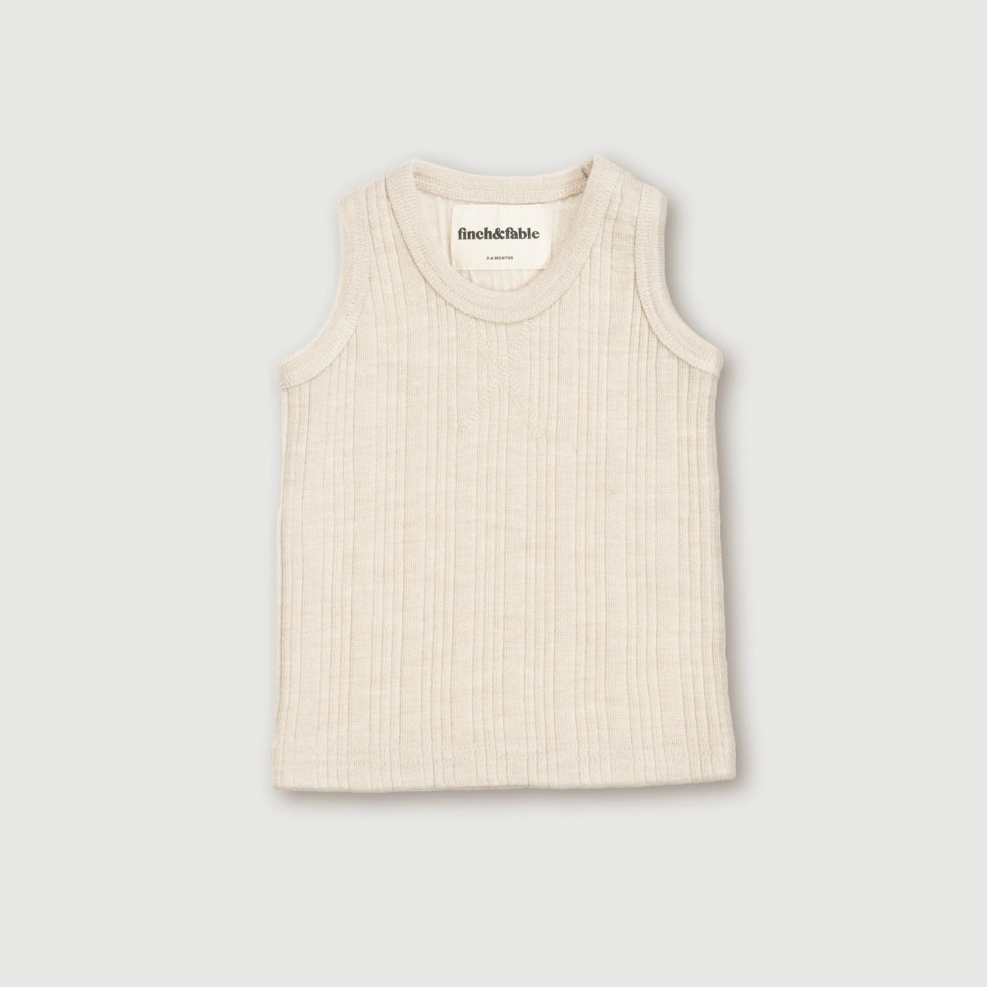 Wool Rib Singlet - Oat