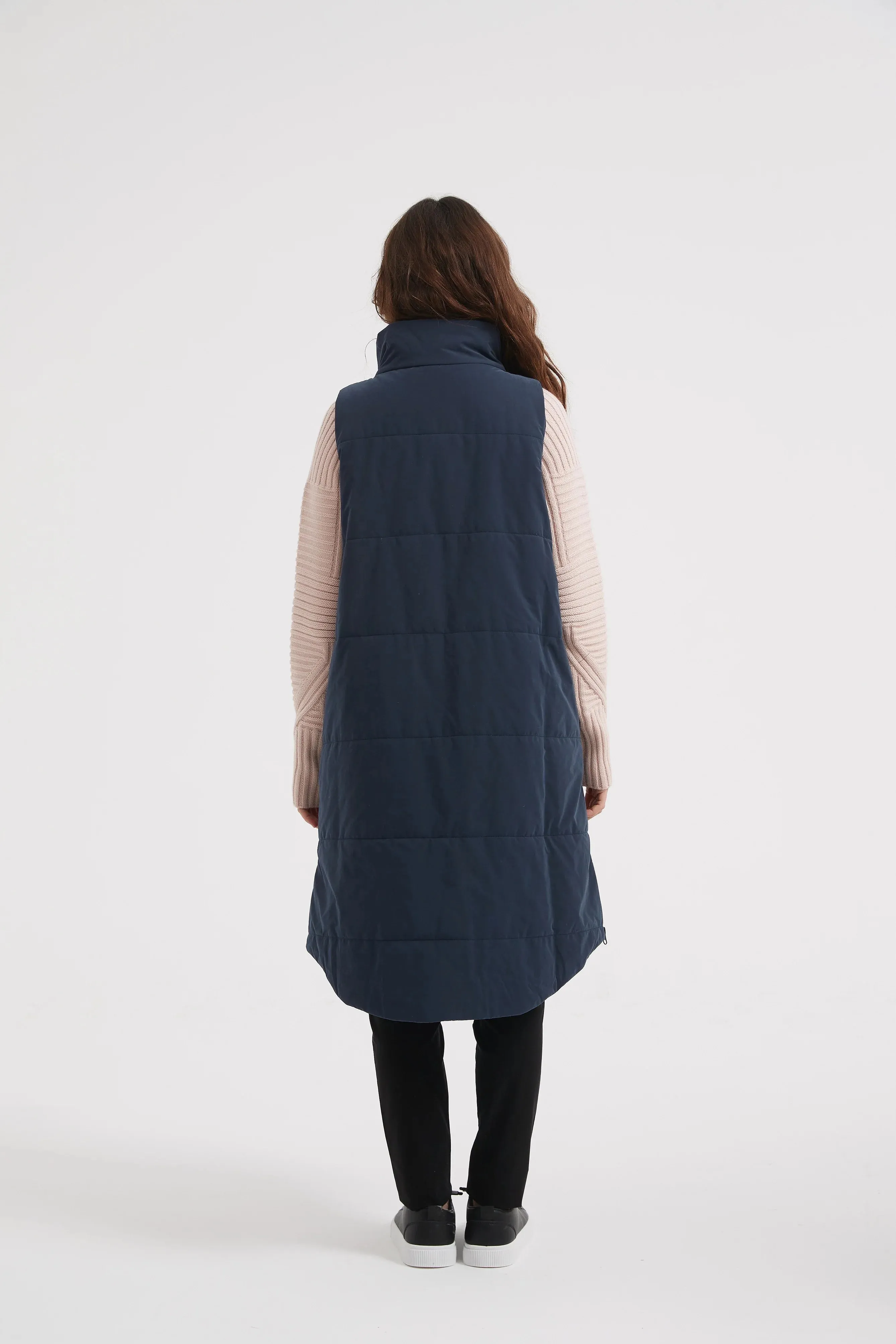 Zip Hem Puffer Vest | Navy